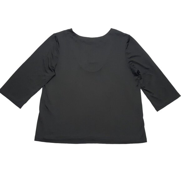 Anthony Richards Top Womens Large Black Stretch 3/4 Sleeve Blouse 38 in Chest - Picture 10 of 12